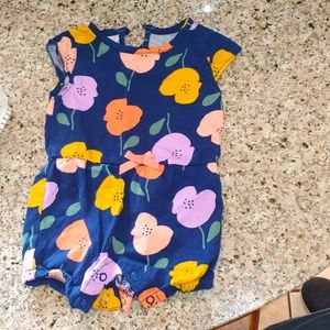 carters 3 month romper with flowers on it